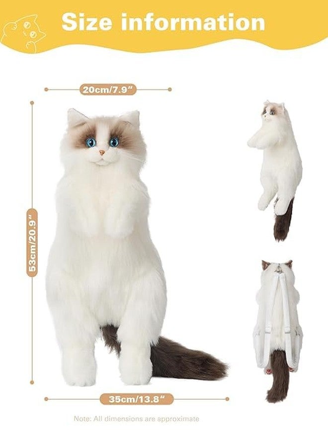 JRS TRADERS Realistic Cat Shape Shoulder Bag | Cute 3D Cat Sling Bag for Girls & Women | Soft Plush Handbag - Image 3